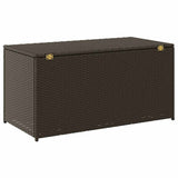 Garden Storage Box Poly Rattan 100x50x50 cm Brown - Rear View
