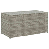Garden Storage Box Poly Rattan 100x50x50 cm Grey - Front View
