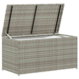 Garden Storage Box Poly Rattan 100x50x50 cm Grey - Side View
