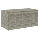 Garden Storage Box Poly Rattan 100x50x50 cm Grey - Rear View