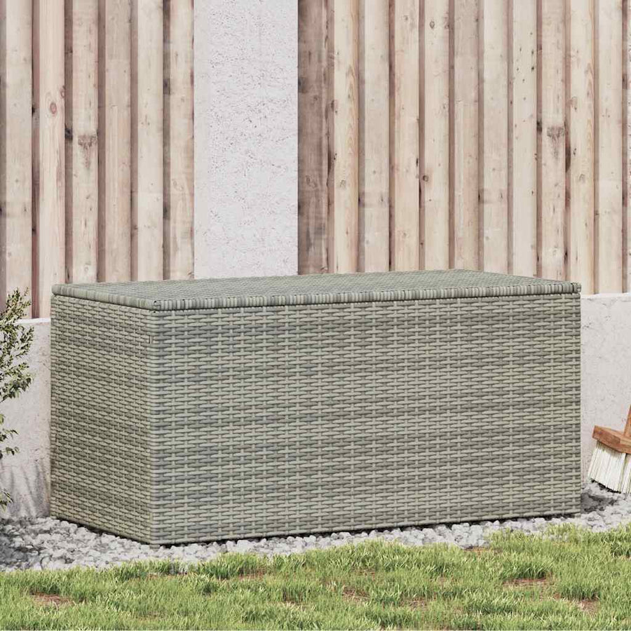 Garden Storage Box Poly Rattan 100x50x50 cm Grey