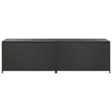 Garden Storage Box Poly Rattan 200x50x60 cm Black - Side View