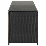 Garden Storage Box Poly Rattan 200x50x60 cm Black - 45-Degree Angle