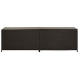 Garden Storage Box Poly Rattan 200x50x60 cm Brown - Side View