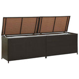Garden Storage Box Poly Rattan 200x50x60 cm Brown - Top-Down View