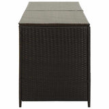 Garden Storage Box Poly Rattan 200x50x60 cm Brown