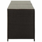 Garden Storage Box Poly Rattan 200x50x60 cm Brown