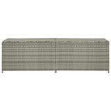 Garden Storage Box Poly Rattan 200x50x60 cm Grey