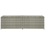 Garden Storage Box Poly Rattan 200x50x60 cm Grey - Side View