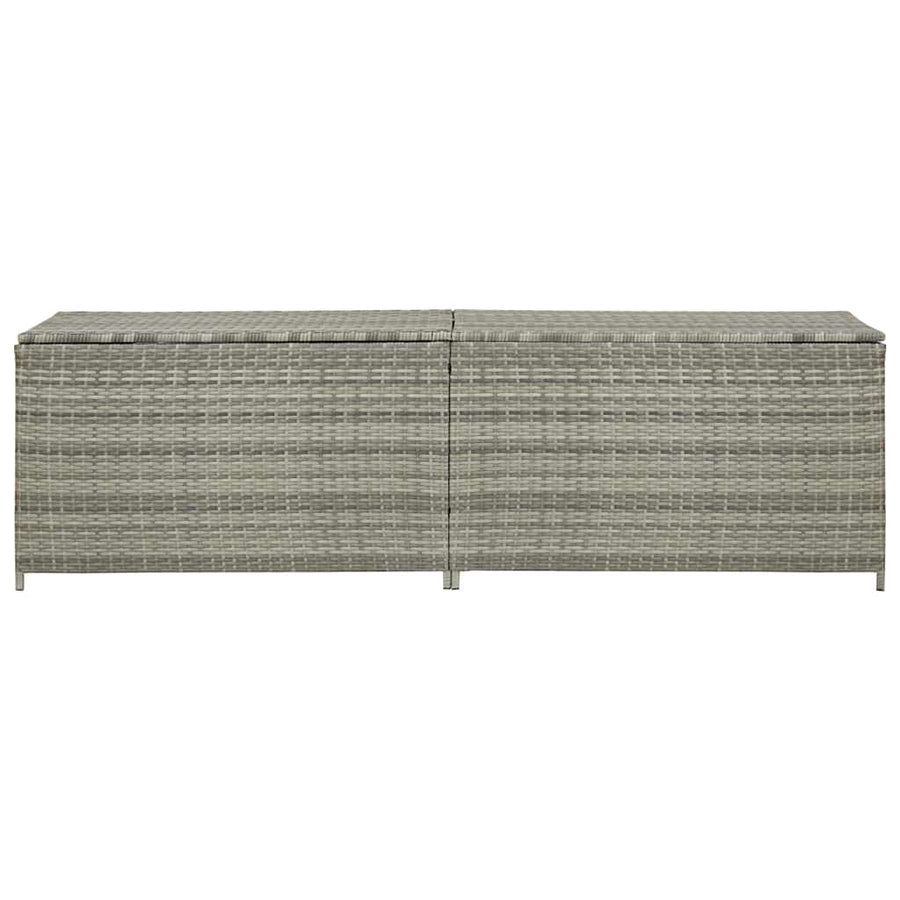 Garden Storage Box Poly Rattan 200x50x60 cm Grey