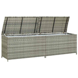 Garden Storage Box Poly Rattan 200x50x60 cm Grey - Top-Down View