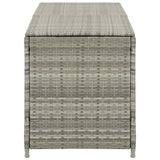 Garden Storage Box Poly Rattan 200x50x60 cm Grey