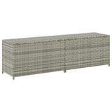 Garden Storage Box Poly Rattan 200x50x60 cm Grey - Rear View