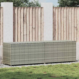 Garden Storage Box Poly Rattan 200x50x60 cm Grey