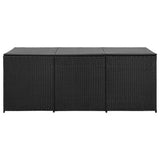 Garden Storage Box Poly Rattan 180x90x70 cm Black