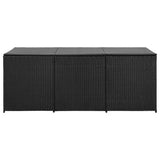 Garden Storage Box Poly Rattan 180x90x70 cm Black - Top-Down View