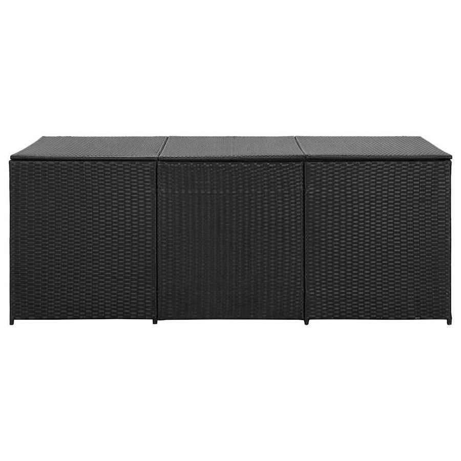 Garden Storage Box Poly Rattan 180x90x70 cm Black