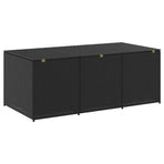Garden Storage Box Poly Rattan 180x90x70 cm Black