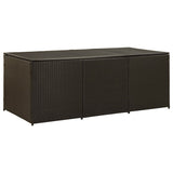 Garden Storage Box Poly Rattan 180x90x70 cm Brown - Front View