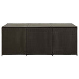 Garden Storage Box Poly Rattan 180x90x70 cm Brown - Top-Down View
