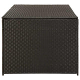 Garden Storage Box Poly Rattan 180x90x70 cm Brown - 45-Degree Angle
