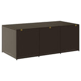Garden Storage Box Poly Rattan 180x90x70 cm Brown - Rear View