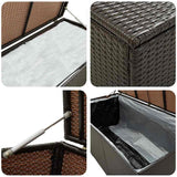 Garden Storage Box Poly Rattan 180x90x70 cm Brown - Close-Up Angle