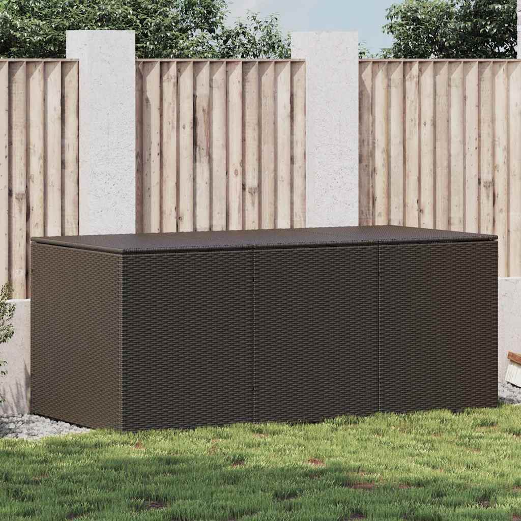 Garden Storage Box Poly Rattan 180x90x70 cm Brown