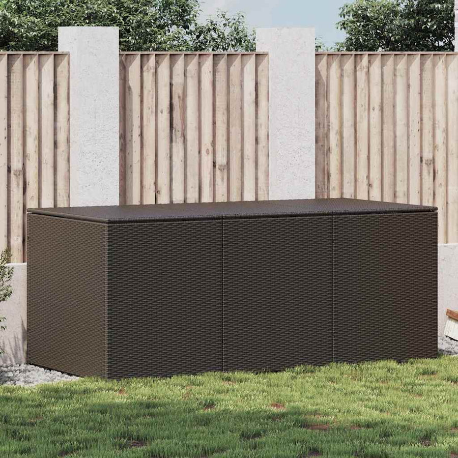 Garden Storage Box Poly Rattan 180x90x70 cm Brown