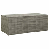 Garden Storage Box Poly Rattan 180x90x70 cm Grey - Front View