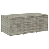 Garden Storage Box Poly Rattan 180x90x70 cm Grey - Rear View