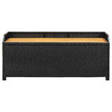Garden Storage Bench 120 cm Poly Rattan Black - Top-Down View