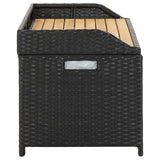 Garden Storage Bench 120 cm Poly Rattan Black - 45-Degree Angle
