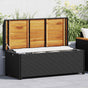 Garden Storage Bench 120 cm Poly Rattan Black