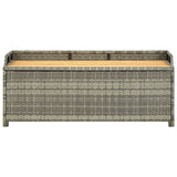 Garden Storage Bench 120 cm Poly Rattan Grey - Top-Down View