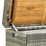Garden Storage Bench 120 cm Poly Rattan Grey - Extra Image