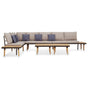 7-Seater Garden Lounge Set with Cushions Brown