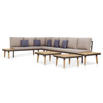 7-Seater Garden Lounge Set with Cushions Brown