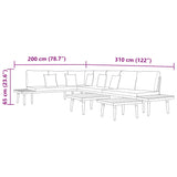 7-Seater Garden Lounge Set with Cushions Solid Acacia Wood Brown - Low Angle