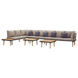 8-Seater Garden Lounge Set with Cushions Solid Acacia Wood - Front View