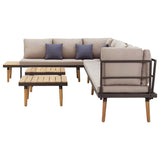 8-Seater Garden Lounge Set with Cushions Solid Acacia Wood - Top-Down View