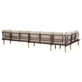 8-Seater Garden Lounge Set with Cushions Solid Acacia Wood - 45-Degree Angle