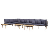 8-Seater Garden Lounge Set with Cushions Solid Acacia Wood - Front View