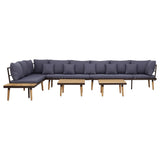 8-Seater Garden Lounge Set with Cushions Solid Acacia Wood - Side View