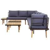 8-Seater Garden Lounge Set with Cushions Solid Acacia Wood - Top-Down View