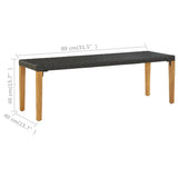 Garden Bench 80 cm Poly Rattan Black - 45-Degree Angle