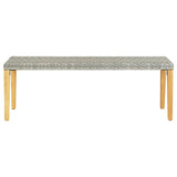 Garden Bench 80 cm Poly Rattan Grey - Front View
