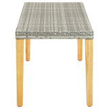 Garden Bench 80 cm Poly Rattan Grey - Side View