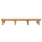Folding Sun Lounger with Cushion Solid Acacia Wood - Top-Down View