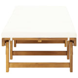 Folding Sun Lounger with Cushion Solid Acacia Wood - 45-Degree Angle